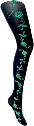 MYSASI Women's 70 Denier Side Pattern Rose Opaque