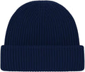 Pure British Wool Beanie Hat - Dark Blue