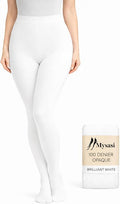 Mysasi Women's 100 Denier Tights - White