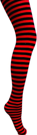 MYSASI Womens Striped Tights - Red And Black