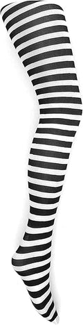 MYSASI Womens Striped Tights - Black And White