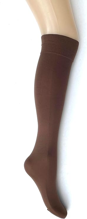 MYSASI 2 Pair Women’s Opaque Knee High Socks – Size 4-7 - Several Colours Available