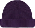 Pure British Wool Beanie Hat - Purple