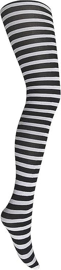 Mysasi Girls Striped Tights - Black And White