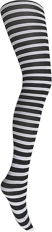 Mysasi Girls Striped Tights - Black And White