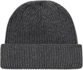 Pure British Wool Beanie Hat - Dark Grey