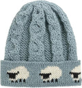 Women’s Aran 100 Percent Chunky Wool Hat - Heather Blue