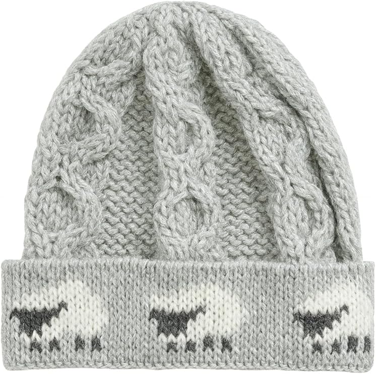 Women’s Aran 100 Percent Chunky Wool Hat - Glen Grey