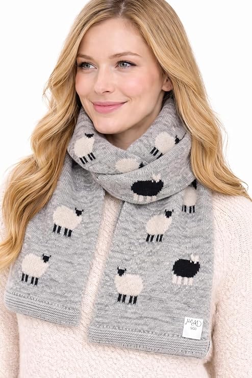 Mysasi Womens 100% British Pure Wool Scarf