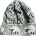 Women’s Aran 100 Percent Chunky Wool Hat - Sage Green